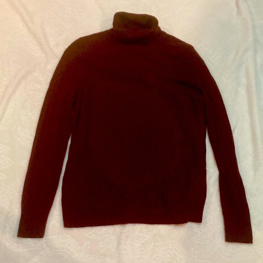 Talbots Maroon Pure Cashmere XL Long Sleeve Turtle-Neck